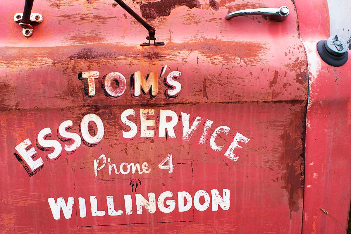 An old sign near a gas station close to Webb, about 35 km west of Swift Current.