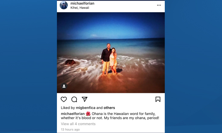 Photos on social media appear to show Michael Forian, press secretary to Alberta's education minister, in Hawaii in December 2020.