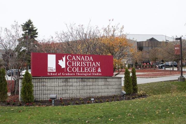 A general view of the Canada Christian College, in Whitby, Ont. is shown on Thursday, October 22, 2020.