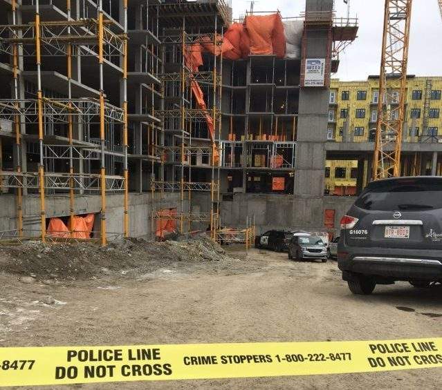 OHS and Calgary police investigate after a man dies at a Calgary construction site, Saturday, Dec. 12, 2020. 