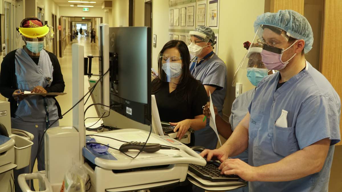 Dr. Jamie Spiegelman and team in the ICU at Humber River Hospital