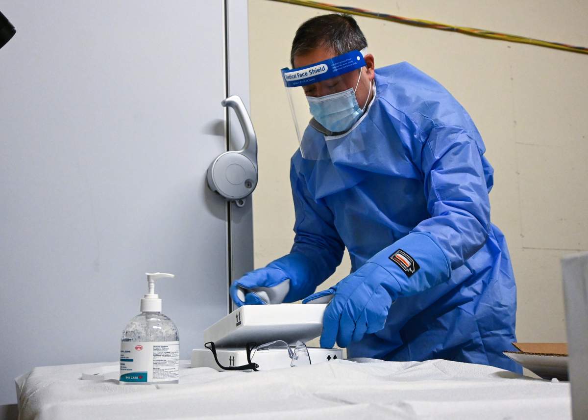 The first shipment of the Pfizer-BioNTech COVID-19 vaccine arrived at an Edmonton vaccination site on Tuesday, December 15, 2020.