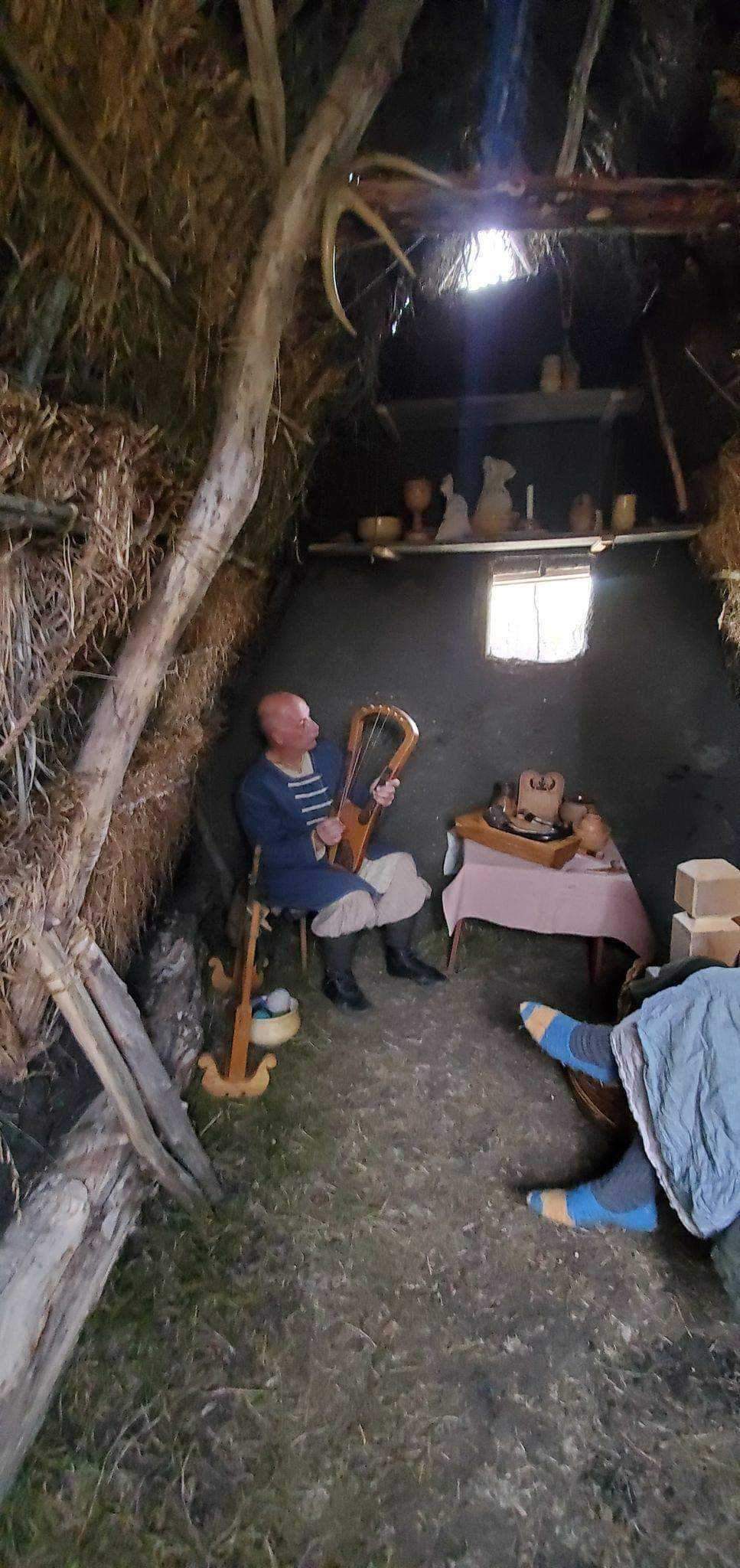 Bedard enjoys the inside of the hut.