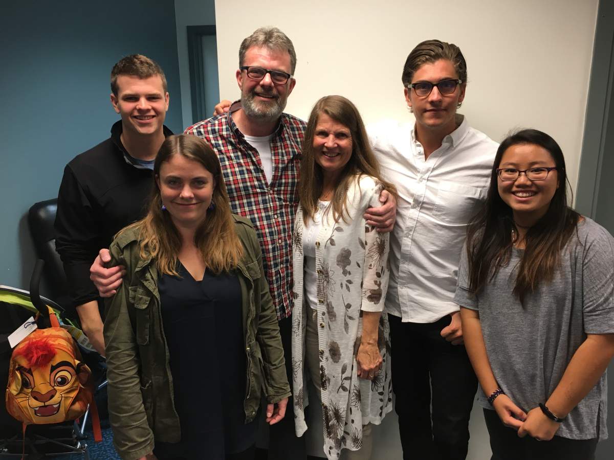 Garratt Family reunited at the Vancouver airport in September, 2016.