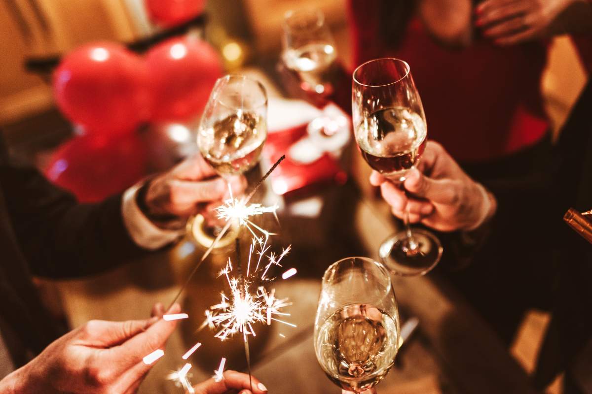 new year celebration with champagne.