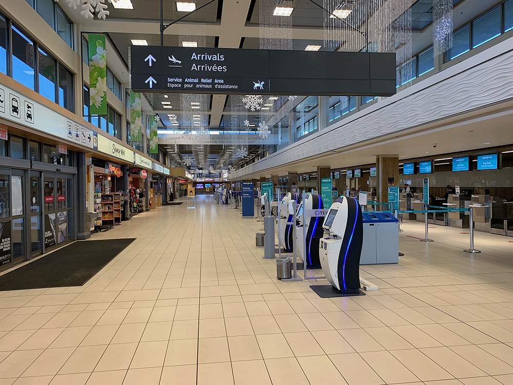 Inside Kelowna International Airport on Tuesday, Dec. 1, 2020.