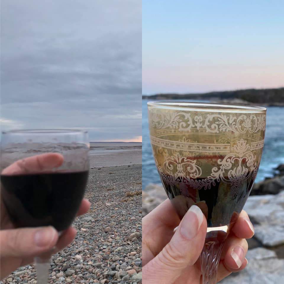 An image of the last photo Lisa McCully sent her sister Jenny Kierstead on the night of April 18. Jenny recreated the photo (right) a week later.