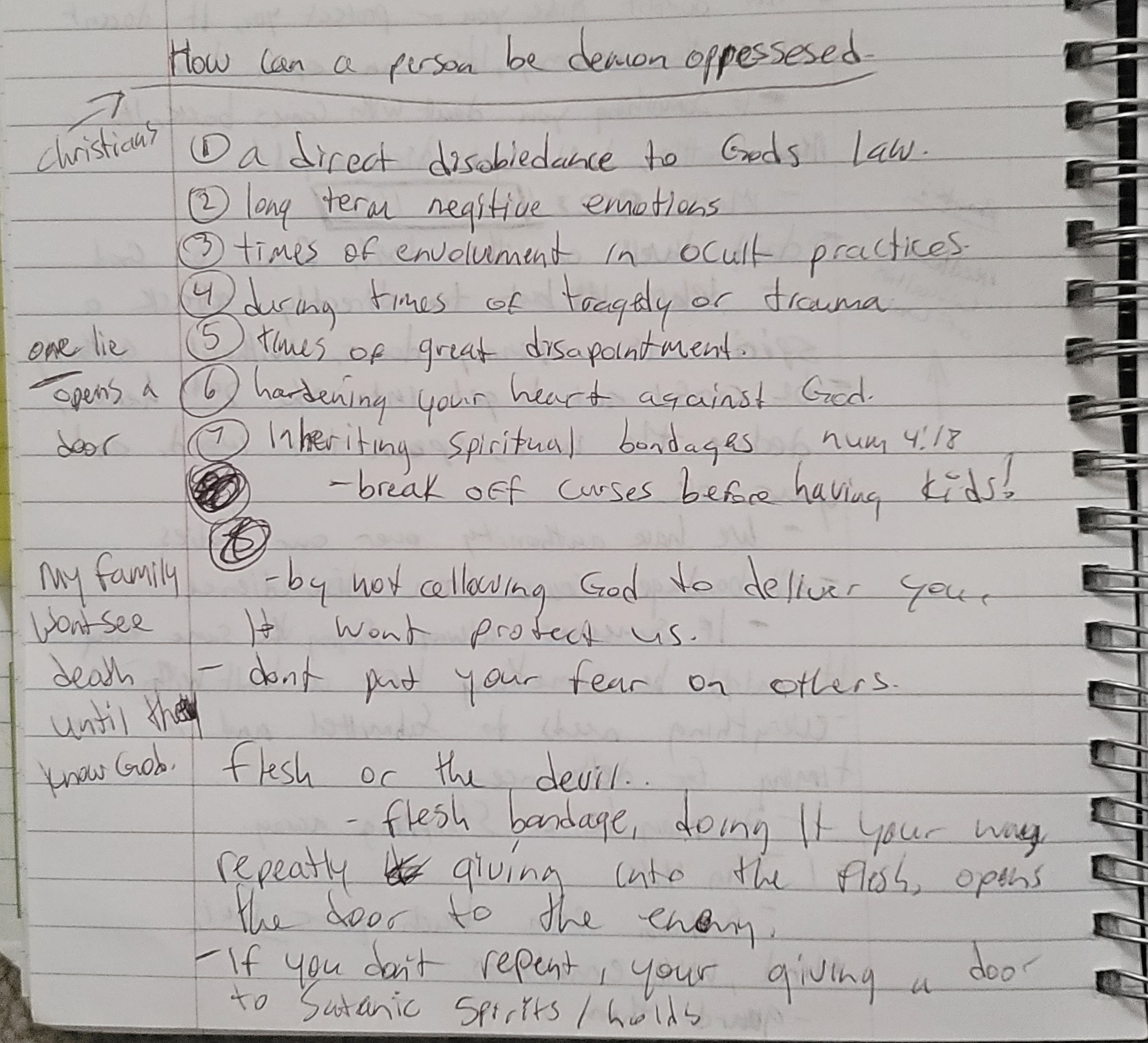 Nicole Perry provided the following notes she says she took while at Third Day Worship Centre.