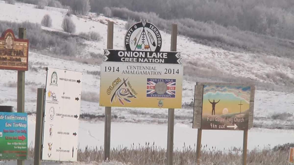 Police arrested a man from Onion Lake, Sask., following an armed robbery Feb. 1, 2022.