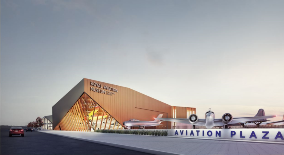 A rendering of the new Royal Western Aviation Museum in Winnipeg.