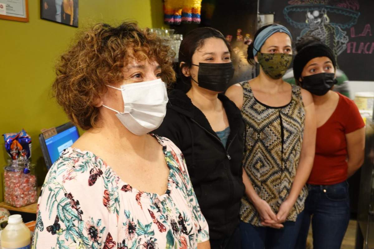 Vicky Ruiz and the staff at Tako Loko are seen on Wednesday, Dec. 2, 2020.