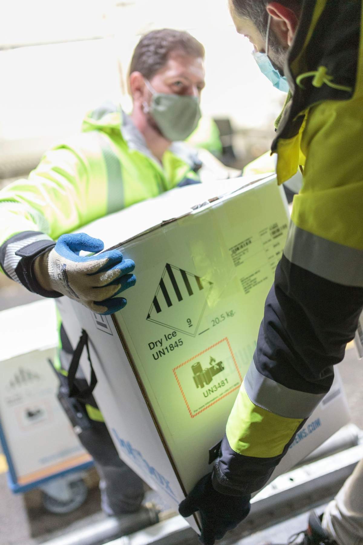 UPS Canada images of the Pfizer vaccine being loaded into a truck in Germany.