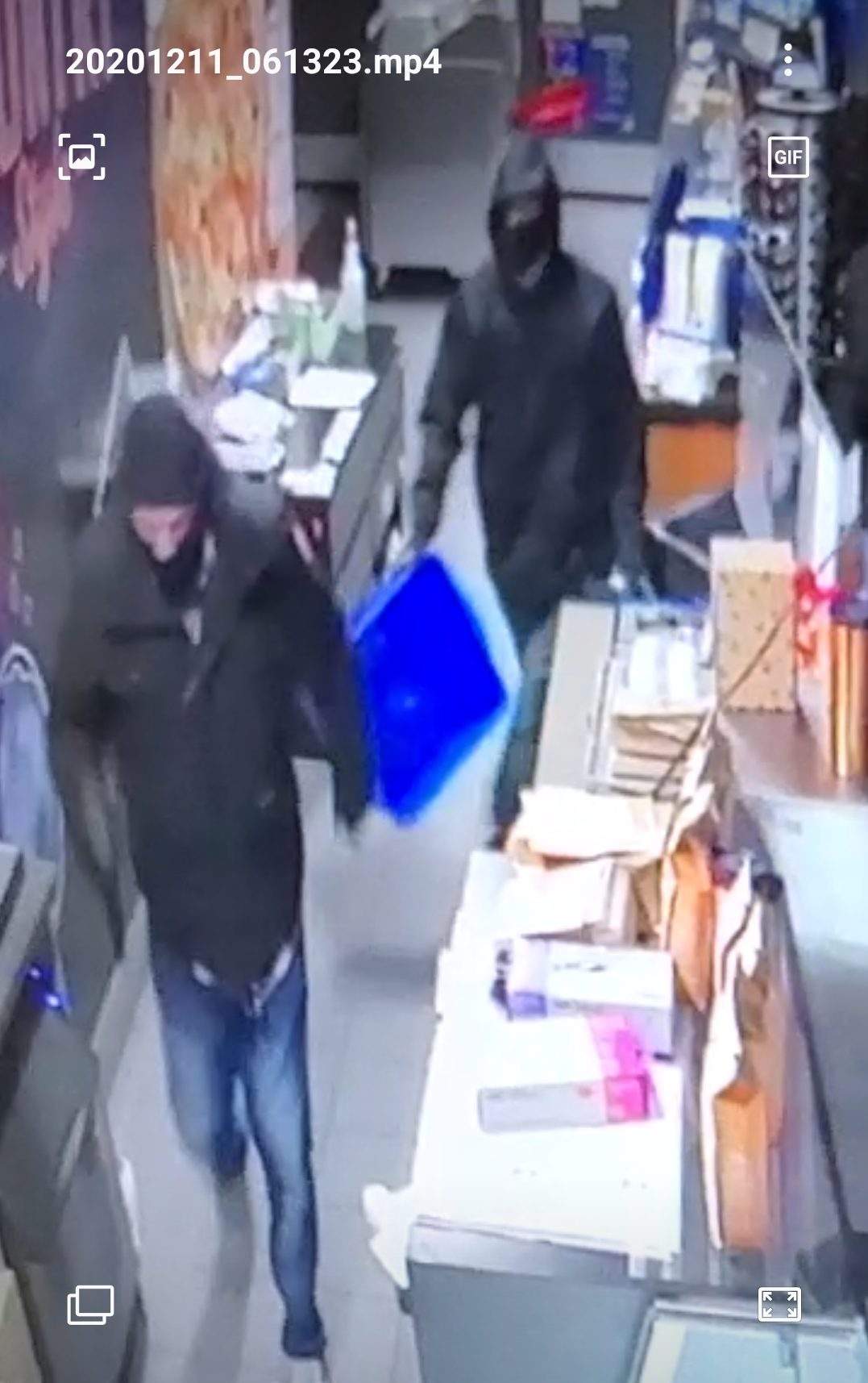 Suspects in a break-in at a Port Hope gas station.