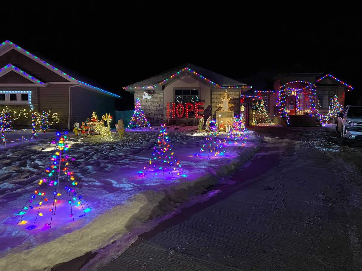 A neighbourhood decoration in Stony Plain, Alta. on December 3, 2020.