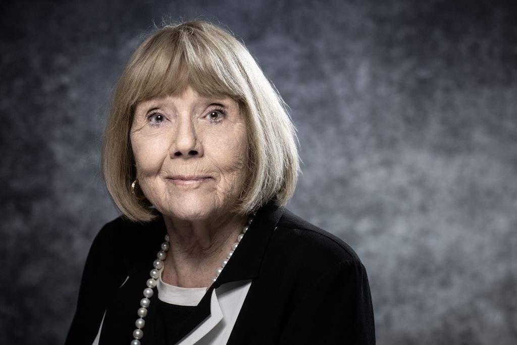 English actress Diana Rigg poses for a photo session during the second edition of the Cannes International Series Festival in France on April 5, 2019.