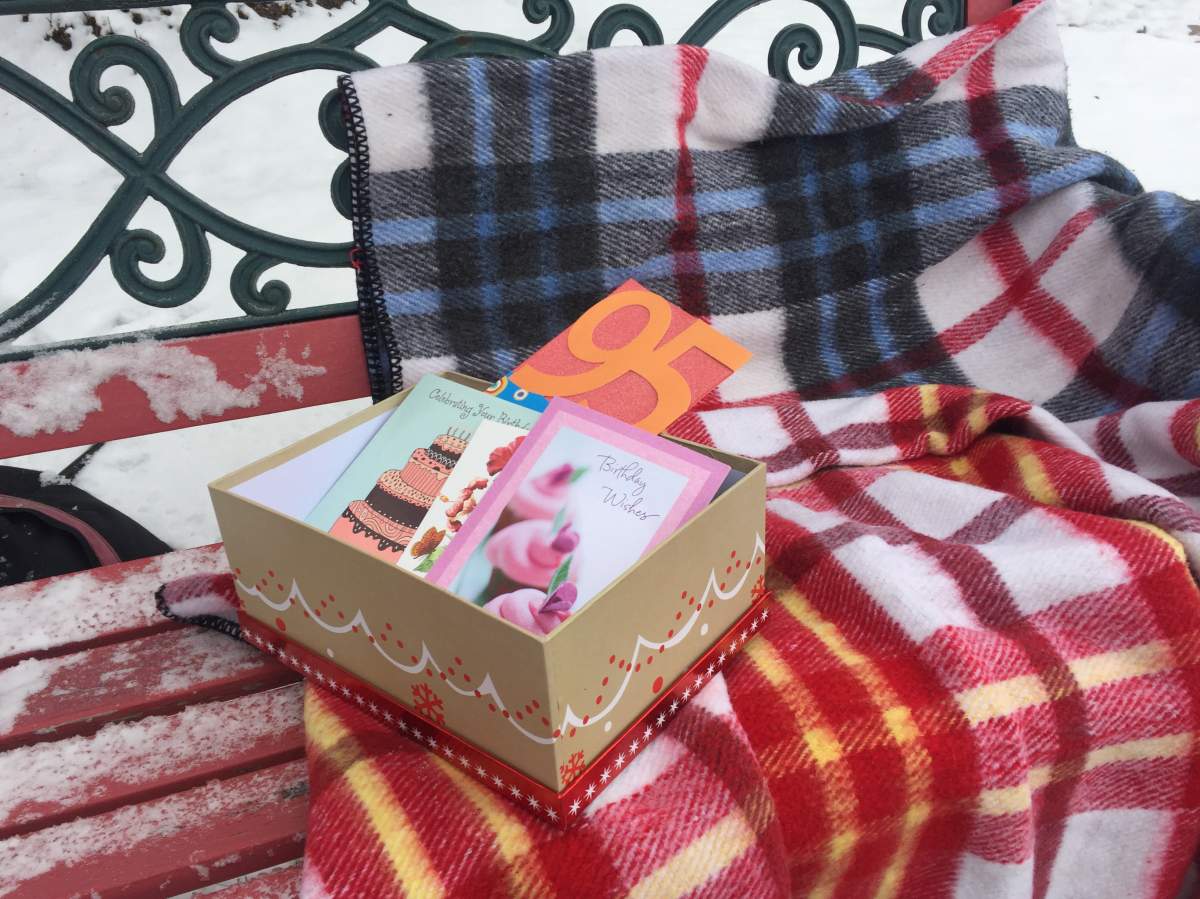 Grandma Rena\’s box of cards.