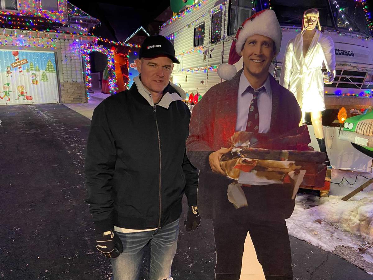 Jon Harringa outside of his house on December 3, 2020