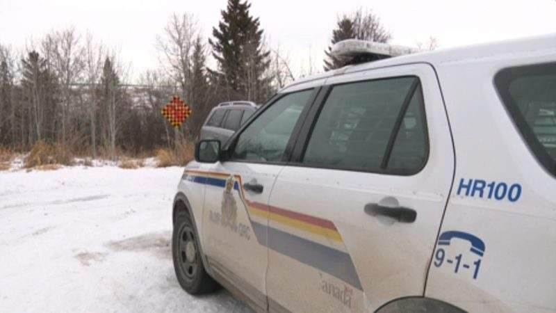 RCMP investigate a hunting accident south of Calgary on Tuesday, Dec. 15, 2020. 