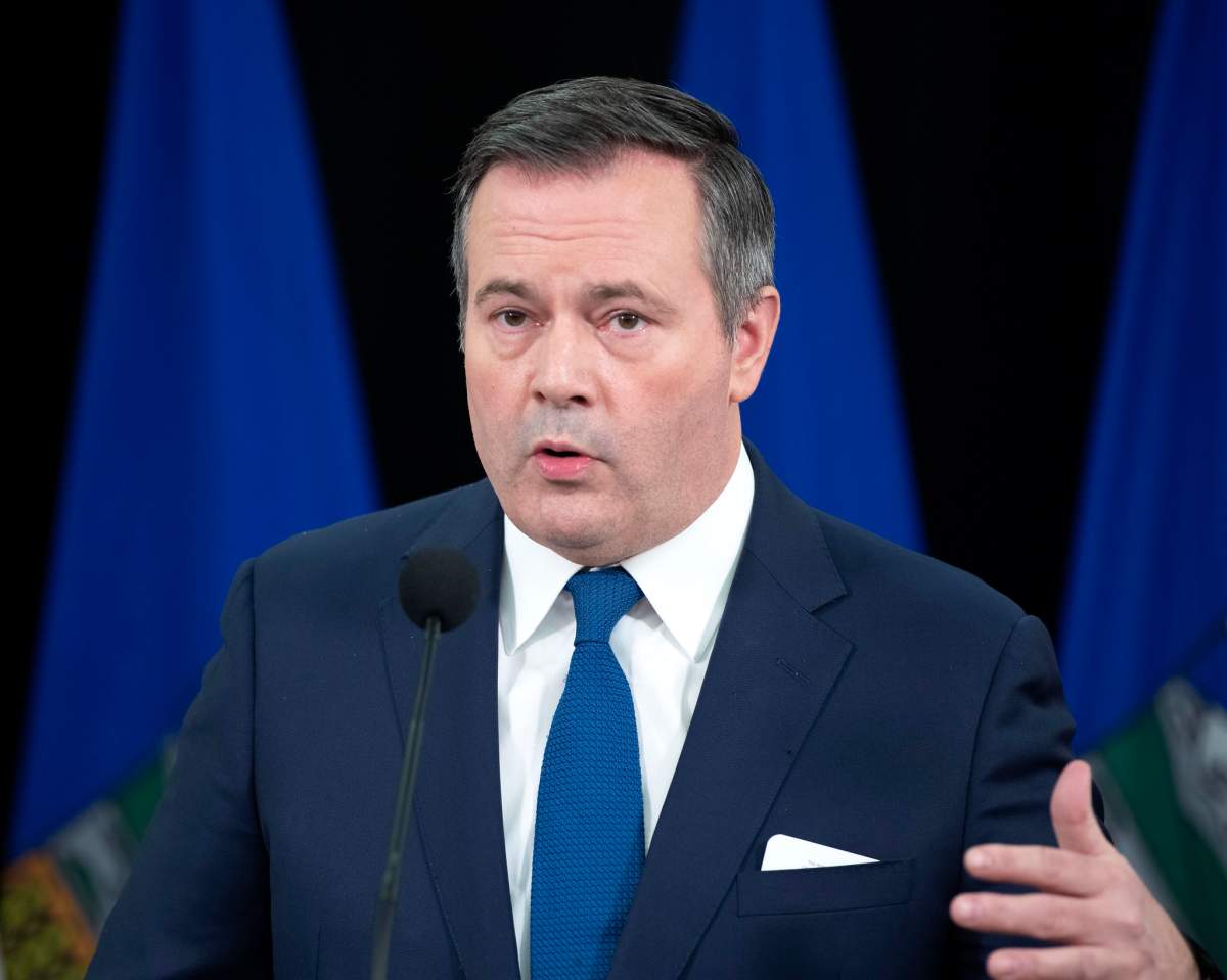 Alberta Premier Jason Kenney at a news conference in Edmonton on November 24, 2020.