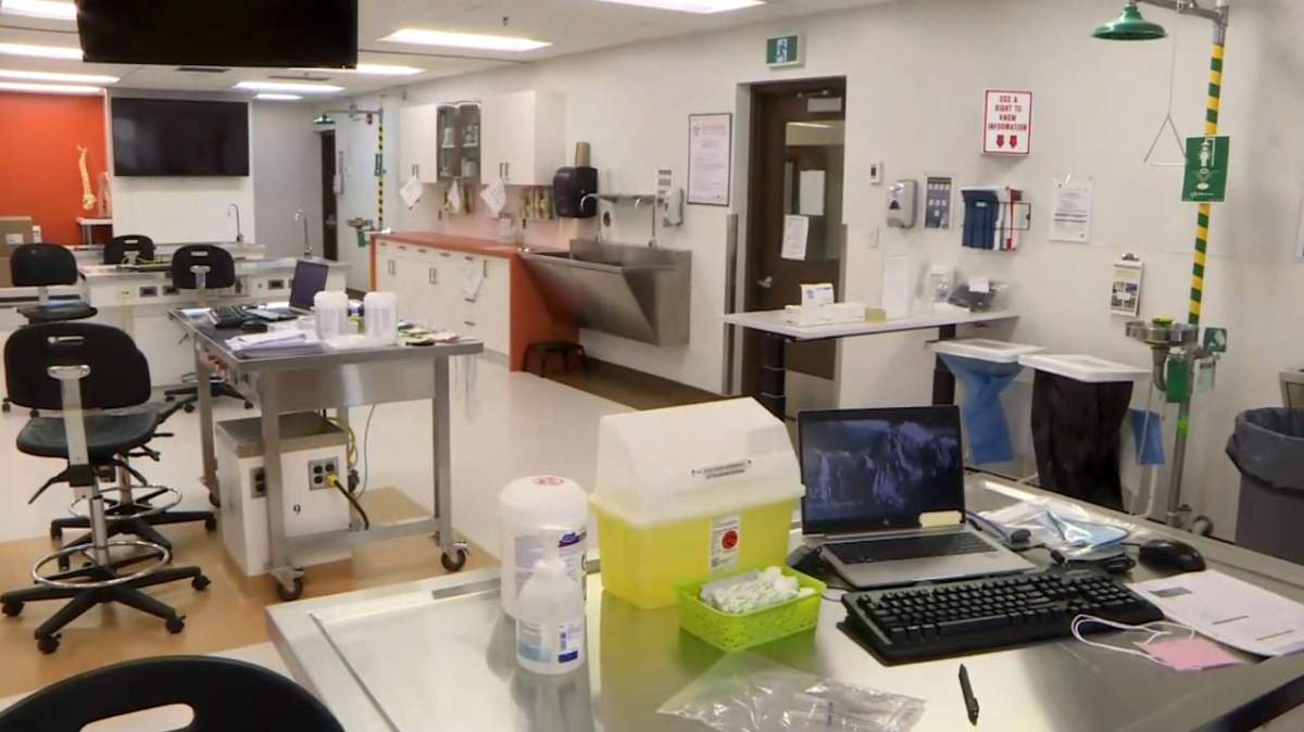 Media were given a tour of the lab where the first COVID-19 vaccinations will be given out starting Wednesday.