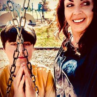Sarah Brooker and her son, Travis.