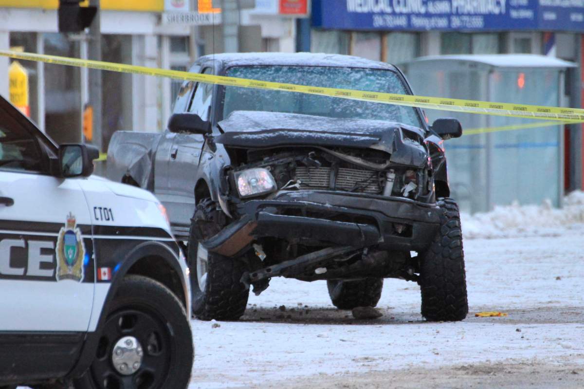 The scene at Portage and Sherbrook on Sunday.