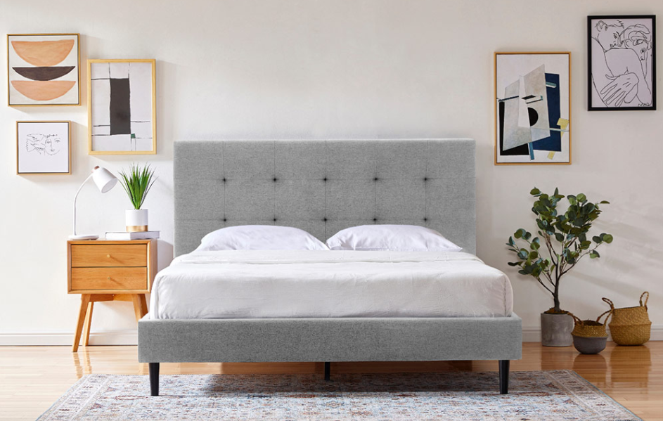 Silk & Snow bed frame with headboard