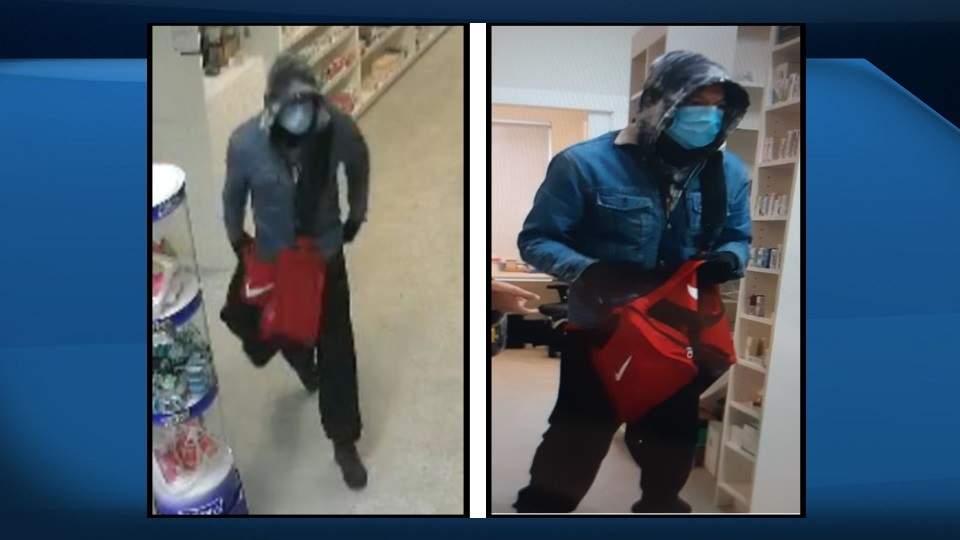 A suspect in one of 21 pharmacy robberies across Calgary, in an undated photo from the Calgary Police Service.