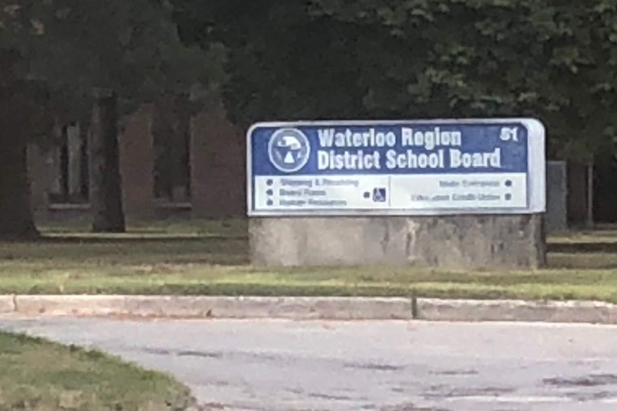 The sign in front of the Waterloo Region District School Board's Education Centre.
