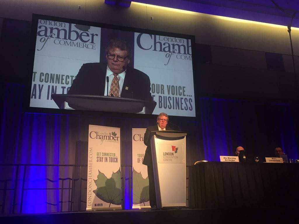 London Mayor Ed Holder during his State of the City address in 2019.