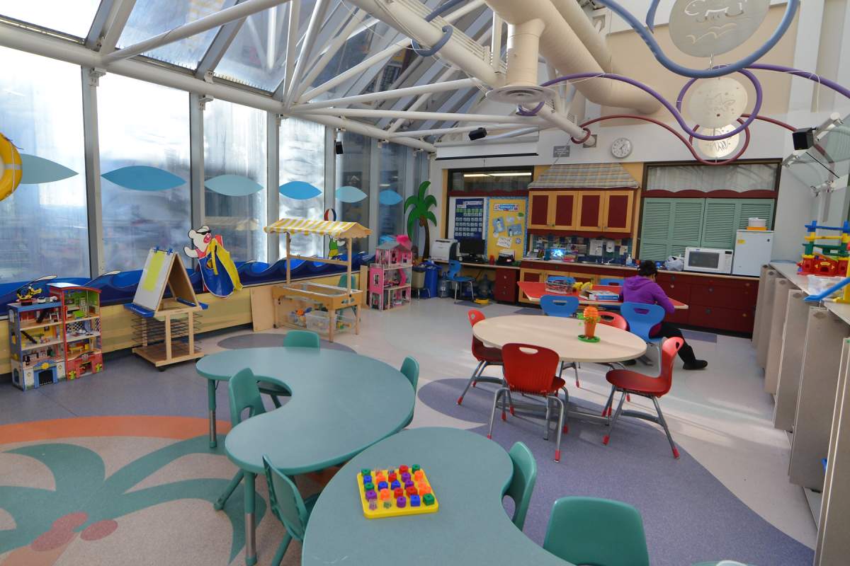 The area at the Stollery Children’s Hospital known as the Beach.