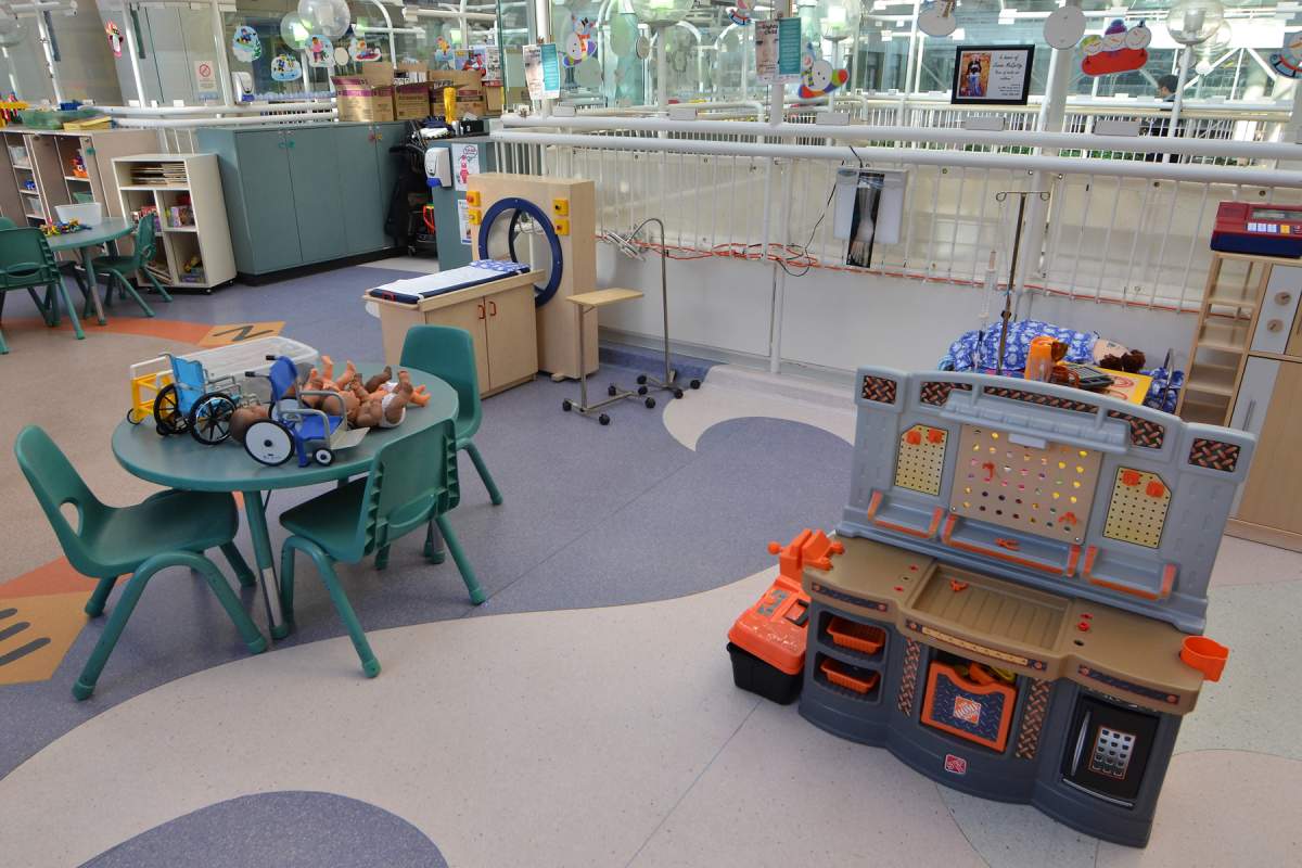 The area at the Stollery Children’s Hospital known as the Beach.