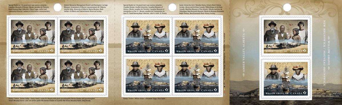 Canada Post’s 2021 Black History Month booklet shows scenes from early Black settlers to Willow Grove, N.B., and Amber Valley, AB.