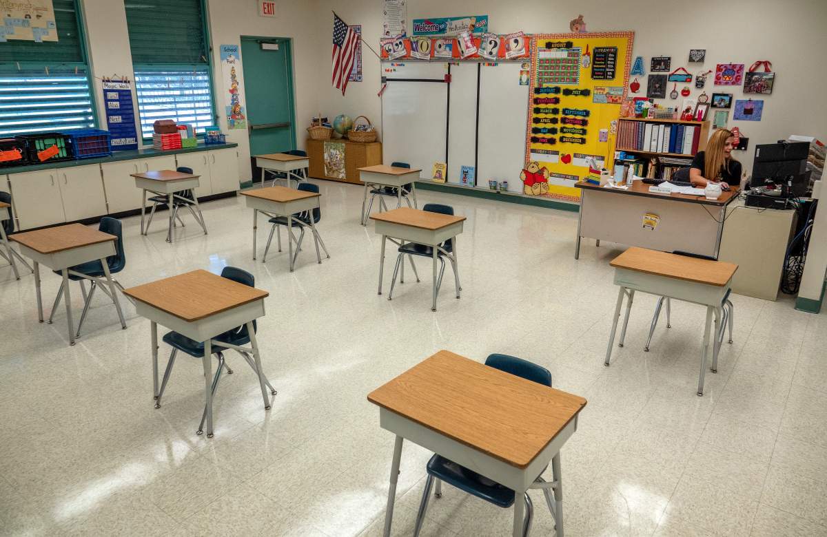 Empty classroom. File photo.