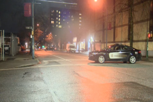 Vancouver Police dealing with an armed man inside a downtown building Saturday evening.