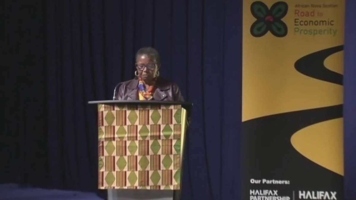 Dolly Williams, a co-chair of the African Nova Scotian Prosperity Advisory Committee, speaks in the launch of the Road to Economic Prosperity Action Plan on Jan. 19, 2021. 