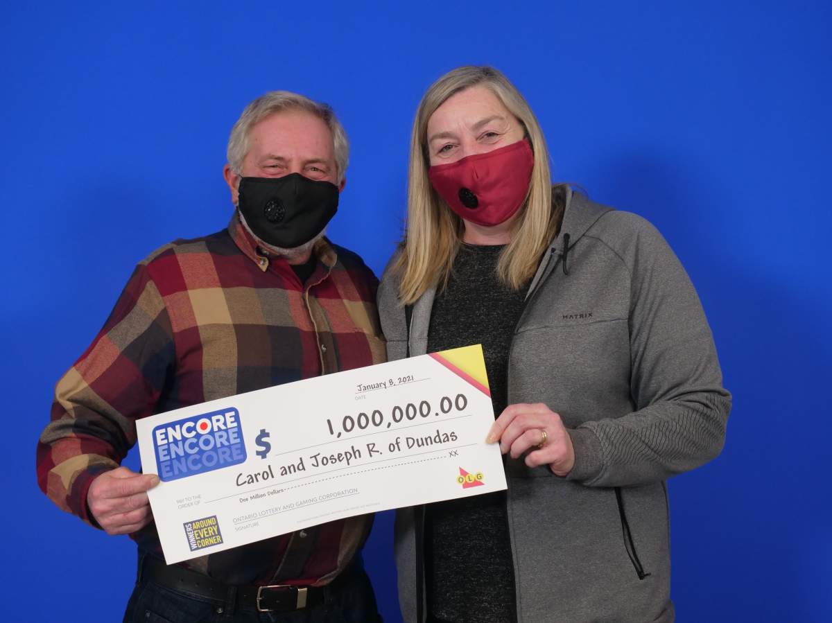 Carol and Joe Ridsdale matched all seven ENCORE numbers in exact order in the Dec. 26 LOTTARIO draw.