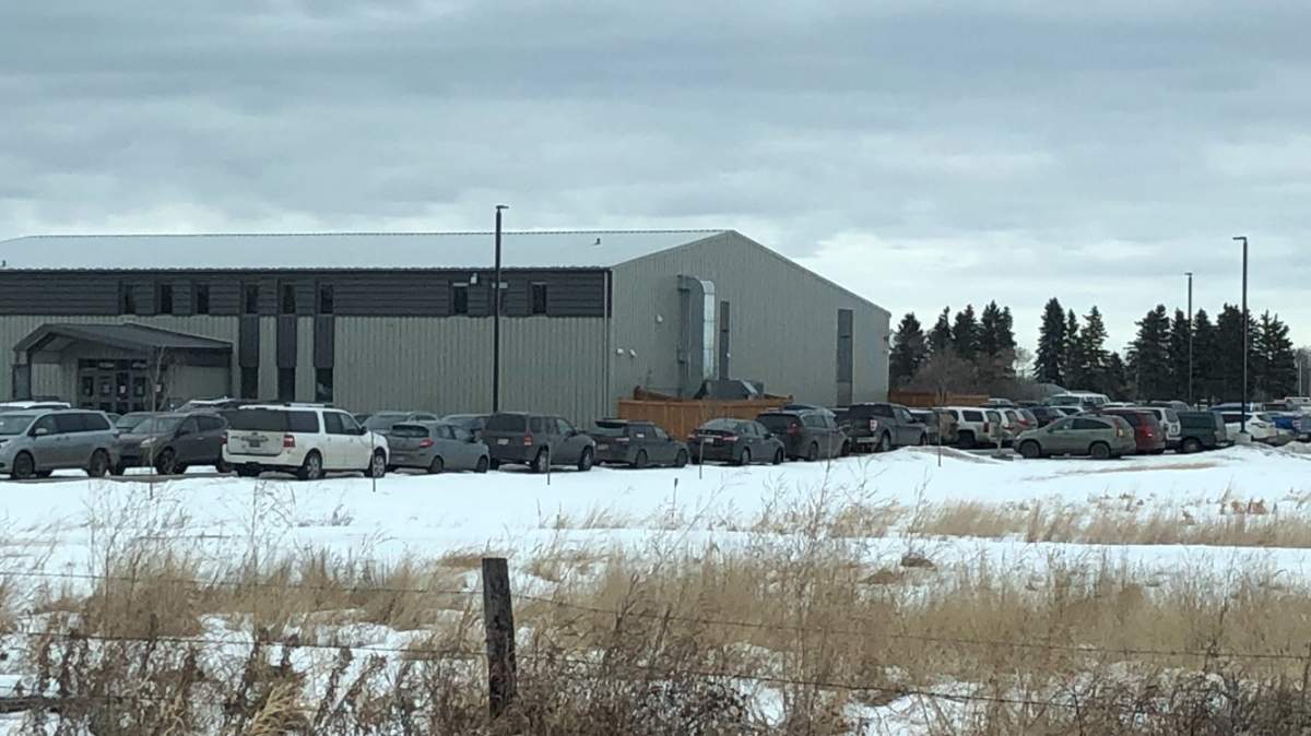 The crowded parking lot of Grace Life Church Of Edmonton in Parkland County, on Sunday, January 17, 2021.