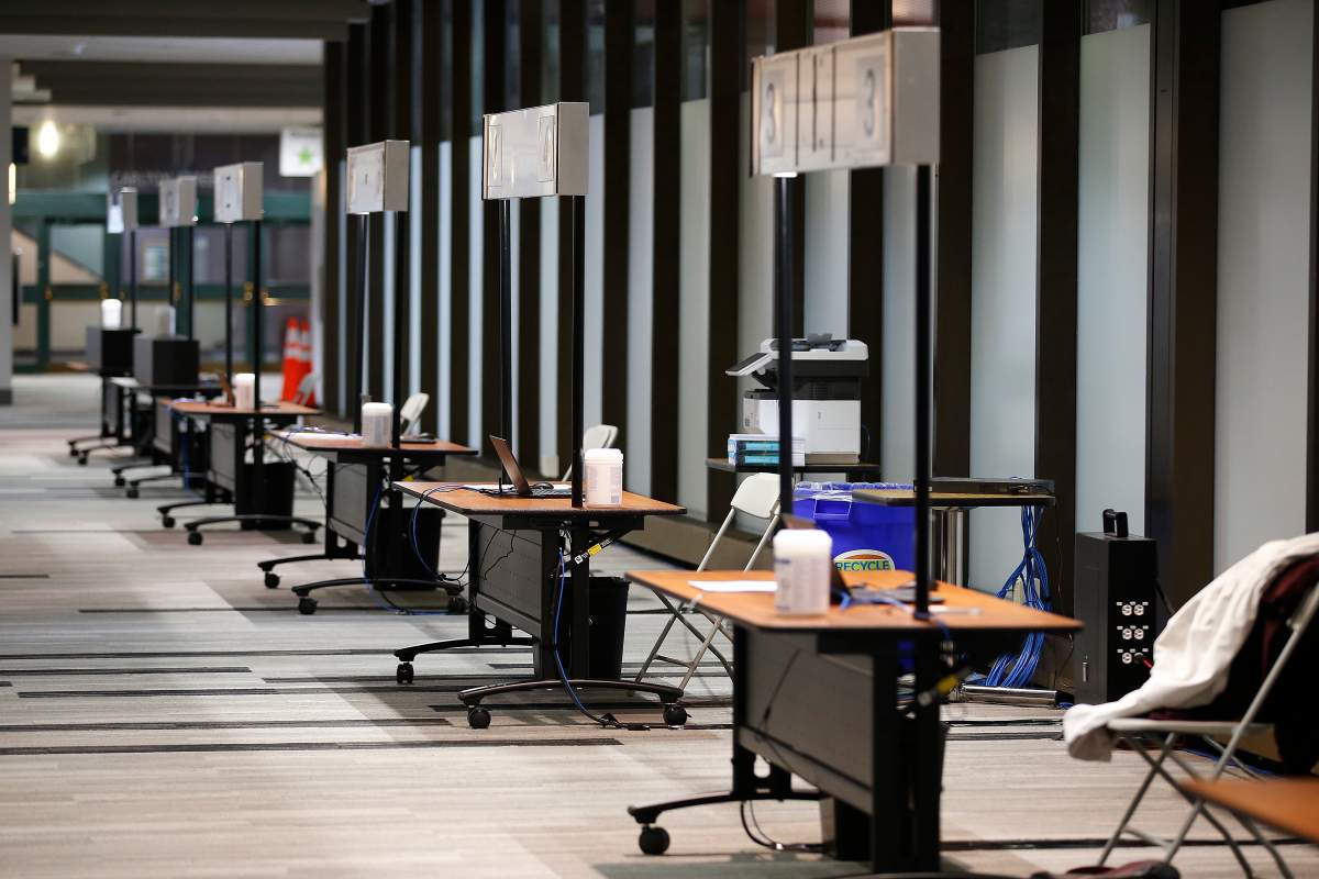 Manitobans got a look at the province’s new COVID-19 vaccination centre at Winnipeg’s Convention Centre, Friday, January 1, 2021. The centre will be opening Monday and will inoculate 900-1200 people in it’s first week. THE CANADIAN PRESS/John Woods