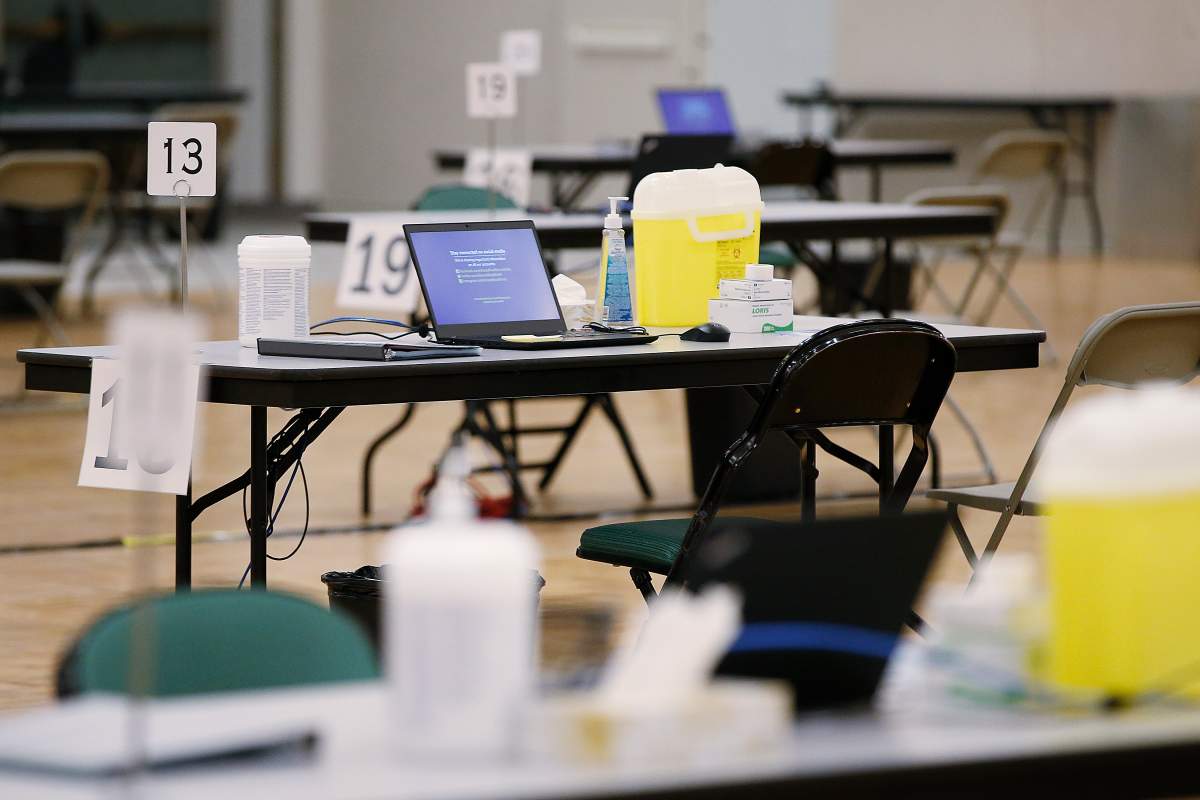 Manitobans got a look at the province's new COVID-19 vaccination centre at Winnipeg's Convention Centre, Friday, January 1, 2021. The centre will be opening Monday and will inoculate 900-1200 people in it's first week. THE CANADIAN PRESS/John Woods.