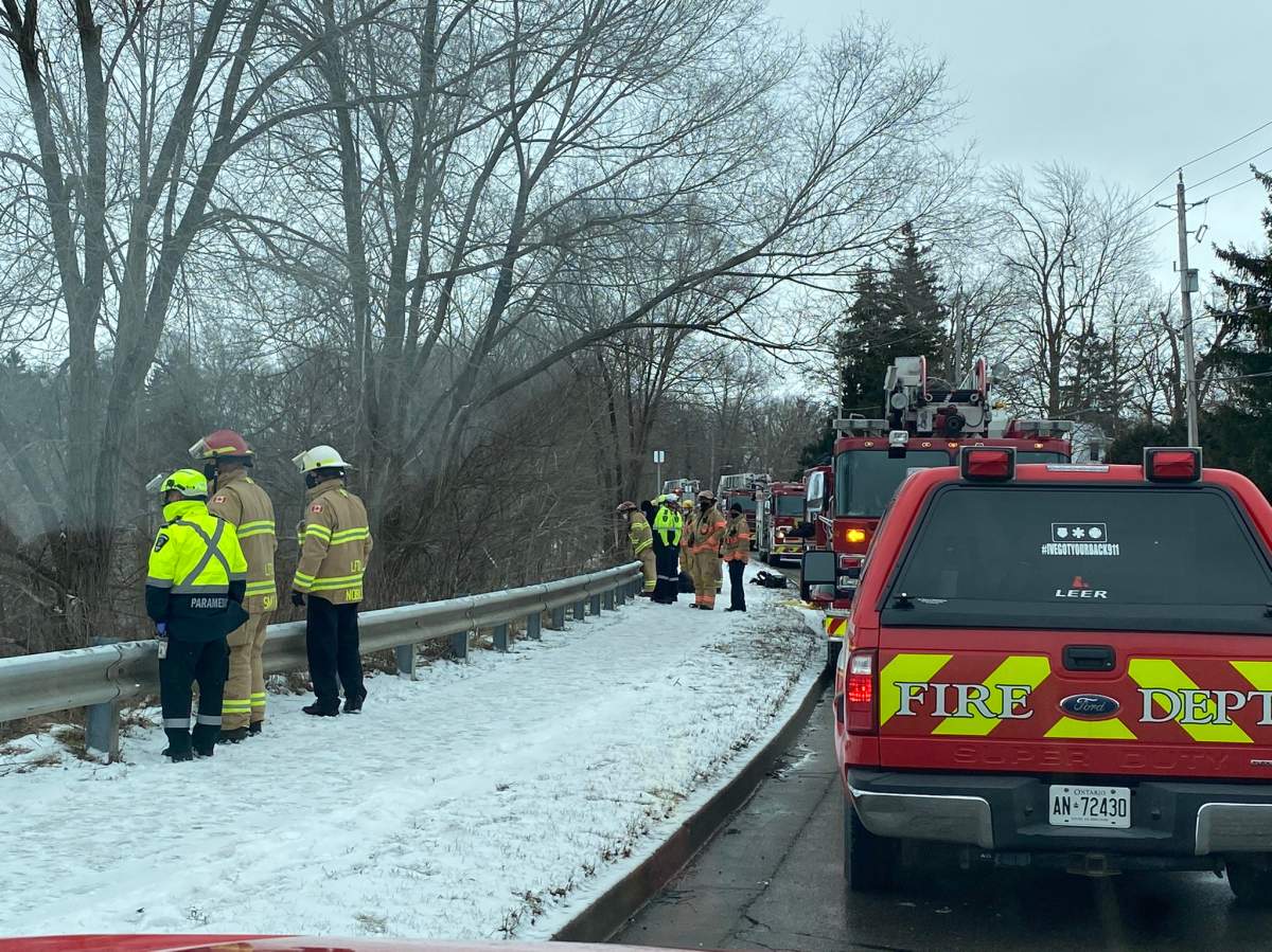 The London Fire Department’s Water Rescue Team was called to the Pond Mills area on Saturday.
