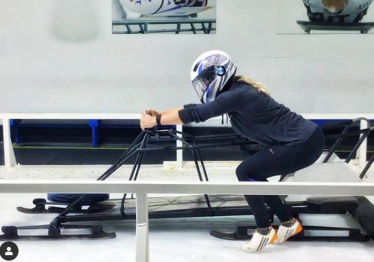 Canadian bobsleigh athlete Melissa Lotholz training for the sport.