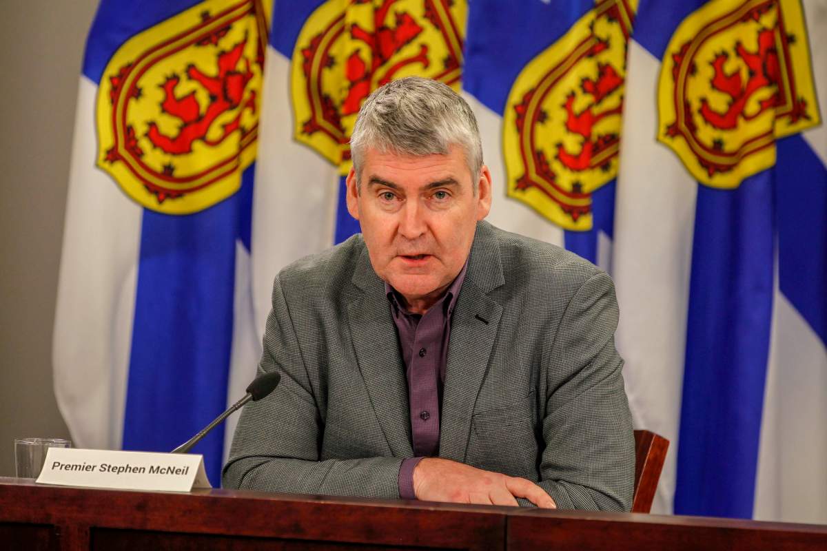 Former Nova Scotia Premier Stephen McNeil, pictured here at a COVID-19 briefing in January 2021, has joined law firm Cox & Palmer.