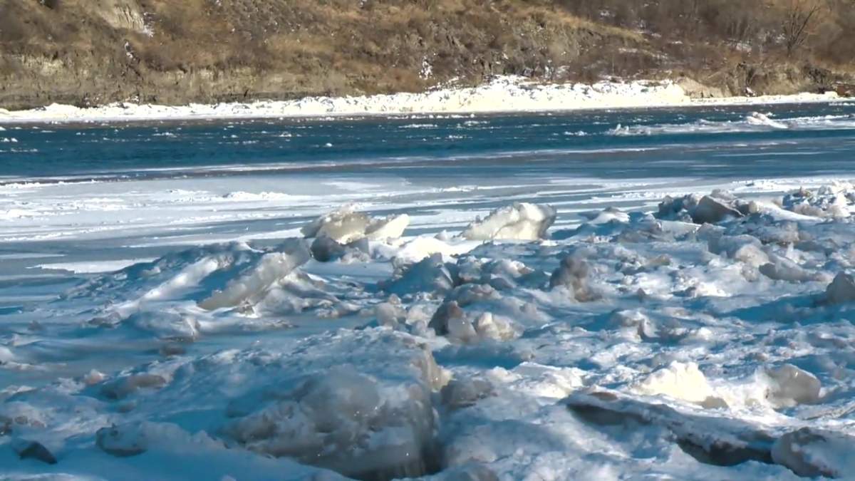 The North Saskatchewan River in Edmonton, Alta. on Thursday, January 14, 2021.