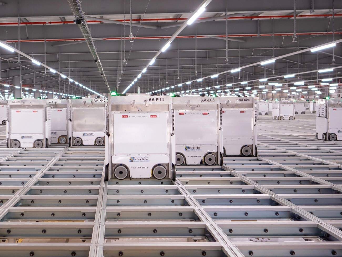 Robots at the Voilà by Sobeys Customer Fulfilment Centre in Vaughan, ON.