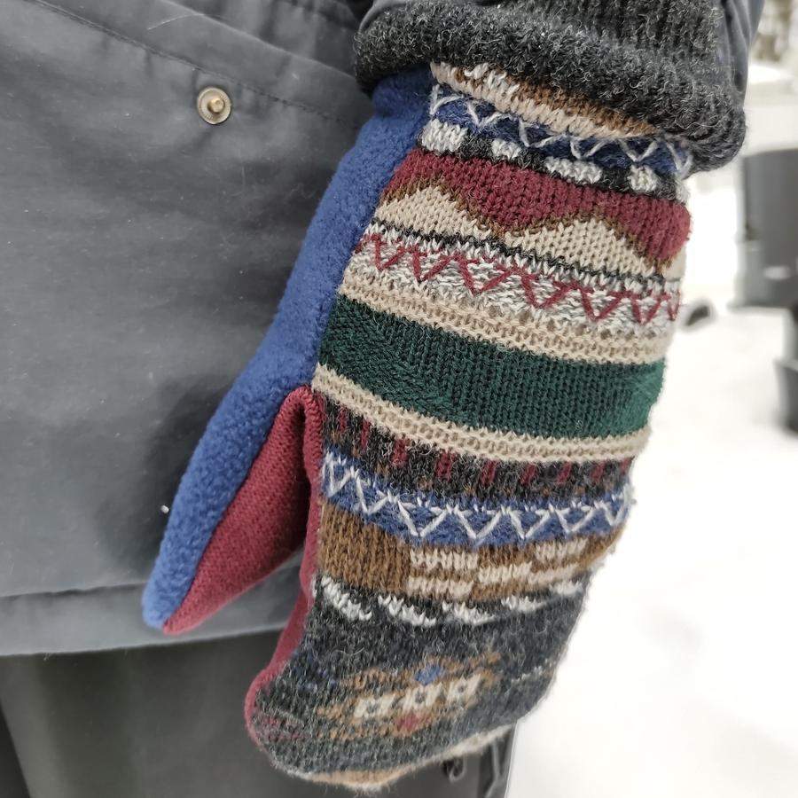 "Bernie Mittens" as created by the women at The Cutting Edge.