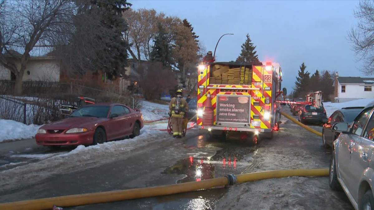 Calgary crews responded to a house fire in Dover on Sunday, Jan. 17, 2021.