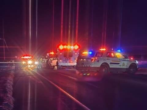 One person was killed in a head-on collision on B.C.'s Highway 97A near Enderby on Saturday.