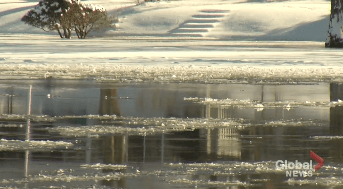 A flood watch has been issued for the Otonabee River has there is a concern of frazil ice forming.