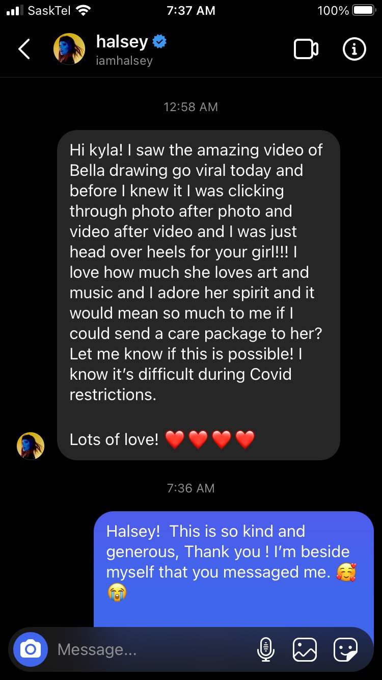 Pop star Halsey reaches out after seeing Swift Current girl’s upbeat TikToks - image